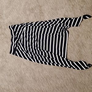 Striped Navy blue Sweet & Salt Flared Skirt Size Medium